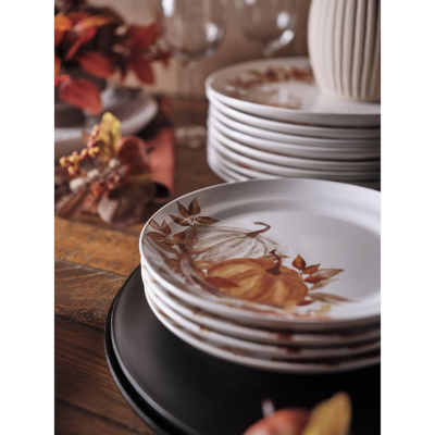 Linden Street Woodland Spice Pumpkin 4-pc. Stoneware Dinner Plate