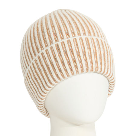 a.n.a Two Tone Ribbed Womens Beanie, One Size, Beige