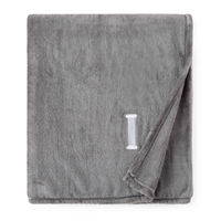North Pole Trading Co. Monogram Throw, One Size, Gray