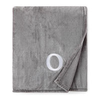 North Pole Trading Co. Monogram Throw, One Size, Gray