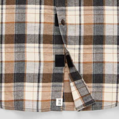 mutual weave Mens Easy-on + Easy-off Regular Fit Long Sleeve Flannel Shirt