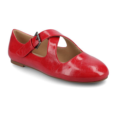 Journee Collection Ivanna Womens Almond Mary Jane Shoes, 7 Medium, Red