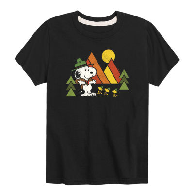 Snoopy Little & Big Kid Boys Crew Neck Short Sleeve Regular Fit Peanuts Graphic T-Shirt