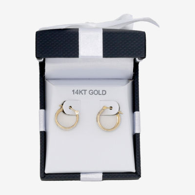 14K Two-Tone Gold 15mm Small Band Hoop Earrings