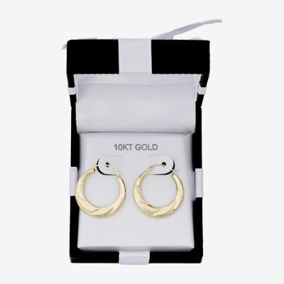 Womens 10K Gold 24mm Hoop Earrings