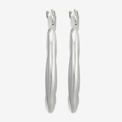 Womens 14K Gold 18mm Round Hoop Earrings