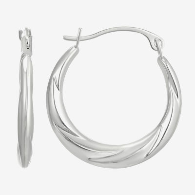 Womens 14K Gold 18mm Round Hoop Earrings