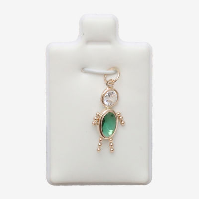 10K Gold May Birthstone Babies Boy Charm