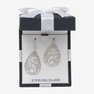 Womens Sterling Silver Drop Earrings