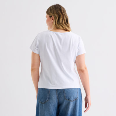 Forever 21 Womens Juniors Plus Short Sleeve Fitted Henley Shirt