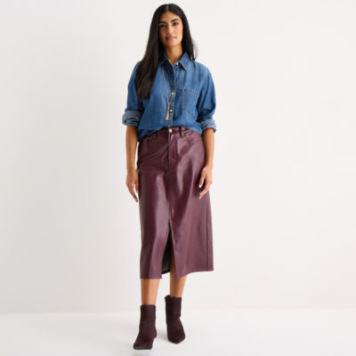 a.n.a Womens Long Sleeve Cuffed Regular Fit Button-Down Shirt