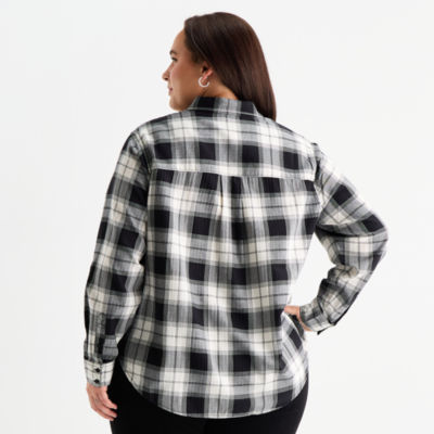 St. John's Bay Womens Plus Long Sleeve Blouse