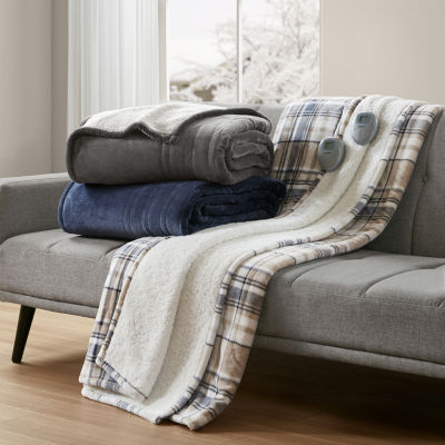 Beautyrest Velour Sherpa Heated Electric Blanket