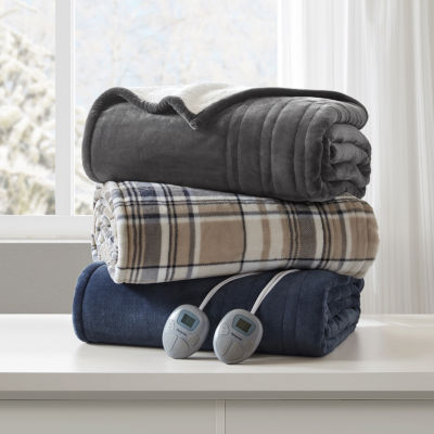 Beautyrest Velour Sherpa Electric Heated Blanket
