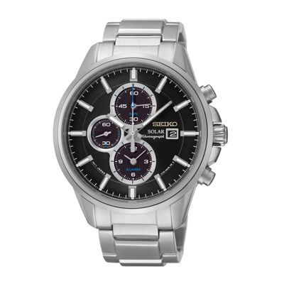 Seiko Mens Chronograph Silver Tone Stainless Steel Bracelet