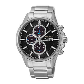 Seiko Mens Chronograph Silver Tone Stainless Steel Bracelet Watch Ssc267 -  JCPenney