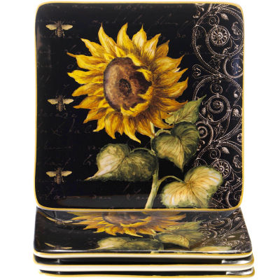 Certified International French Sunflowers Set of 4 Salad Plates