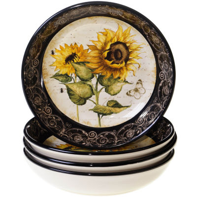 Certified International French Sunflowers Set of 4 Soup Bowls