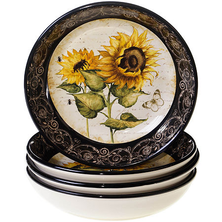 Certified International French Sunflowers Set Of 4 Soup Bowls, One Size, Multiple Colors