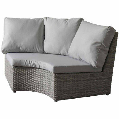 CorLiving Brisbane Weather Resistant Resin Wicker Corner Patio Chair