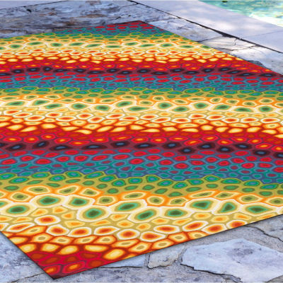 Liora Manne Visions Iv Pop Swirl Abstract Indoor Outdoor Rectangular Accent Rug