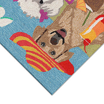 Liora Manne Frontporch Yoga Dogs Hand Tufted Washable Indoor