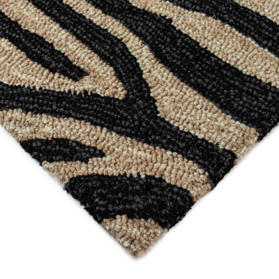 Liora Manne Ravella Zebra Hand Tufted Indoor Outdoor Rectangular Runner