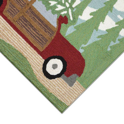 Liora Manne Frontporch Woody Wonderland Animal Hand Tufted Indoor Outdoor Rectangular Accent Rug