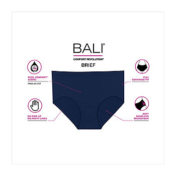 Bali Modern Seamless Lace Trim Brief Underwear, 3-Pack