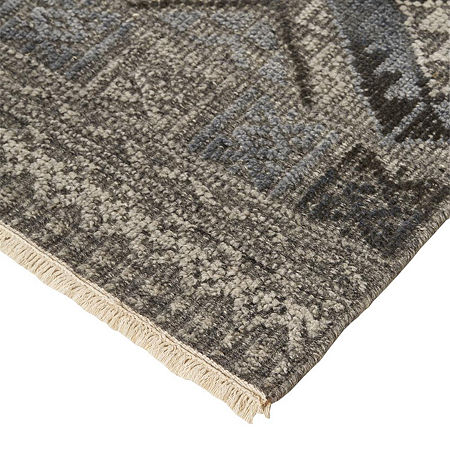 Weave And Wander Eckhart Geometric Hand Knotted Indoor Rectangle Area Rugs, One Size, Gray