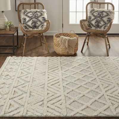 Weave And Wander Elika Geometric Hand Tufted Indoor Rectangle Area Rugs