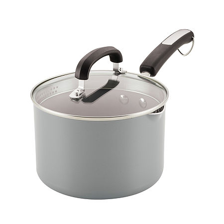 Farberware Eco Advantage Ceramic 3-qt.Straining Saucepan With Lid, One Size, Gray