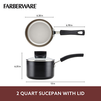 Farberware 3-Quart Aluminum Non-Stick Straining Saucepan Black