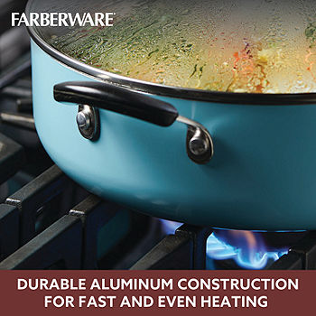 Farberware Dishwasher Safe Nonstick Aluminum Covered Jumbo Cooker with Helper Handle, 6-Quart, Black