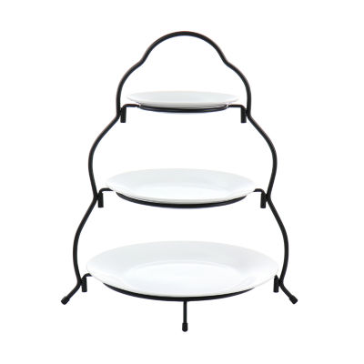 Elama 3-Tier Porcelain Tiered Server