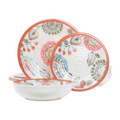 Elama Ester 12-pc. Melamine Dinnerware Set