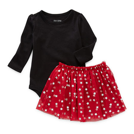 Okie Dokie Baby Girls 2-pc. Skirt Set, 24 Months , Red
