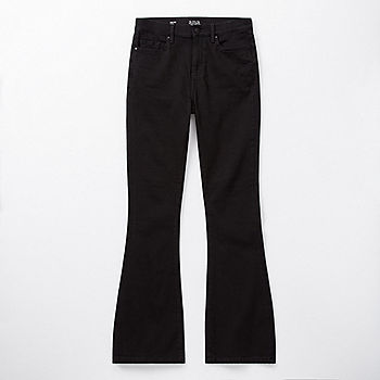 Black Label Women's Juniors High Rise Crop Flare Jeans (Black, 7)