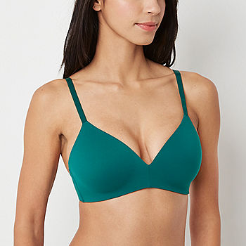 Ambrielle Everyday Wirefree Full Coverage Bra, Color: Evergreen - JCPenney