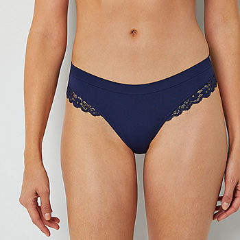 Ambrielle® Seamless Lace Thong Panties-JCPenney
