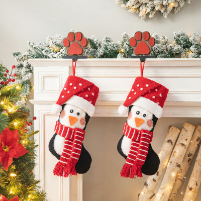 Glitzhome 3d Penguin Hooked Christmas Stocking