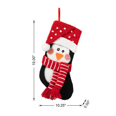 Glitzhome 3d Penguin Hooked Christmas Stocking