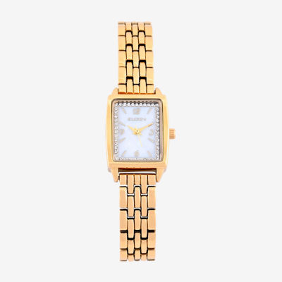 Elgin Womens Crystal Accent Gold Tone Bracelet Watch Eg170042