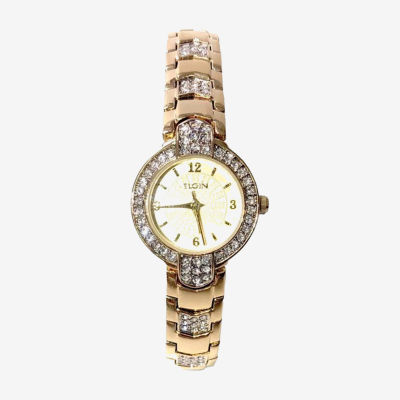 Elgin Womens Crystal Accent Gold Tone Bracelet Watch Eg17010st