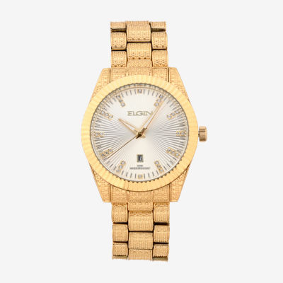 Elgin Mens Gold Tone Bracelet Watch Fg180017st