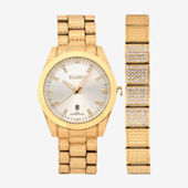 Elgin men's crystal accented watch and matching hotsell bracelet gold