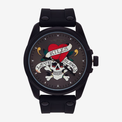 Ed Hardy Mens Black Strap Watch 50459b-42-F02