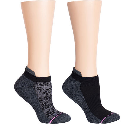 Dr Motion 2 Pair Low Cut Compression Socks Womens, 9-11, Black