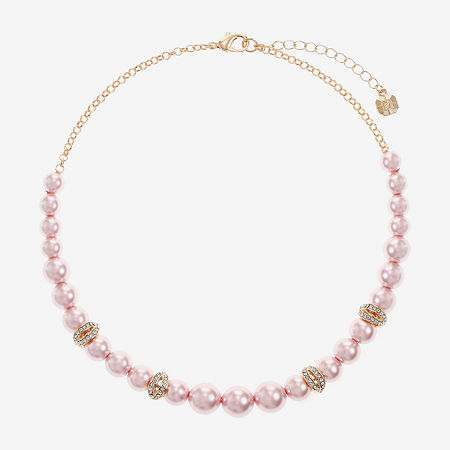 Monet Jewelry Womens 17 Inch Collar Necklace In Pink