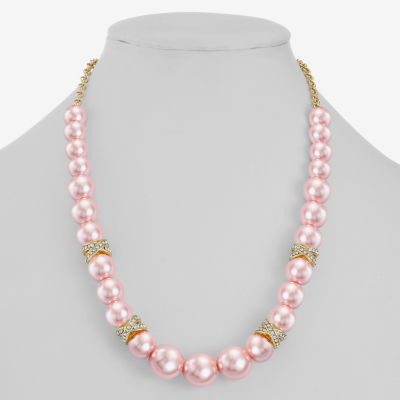 Monet Jewelry Simulated Pearl 17 Inch Rolo Collar Necklace